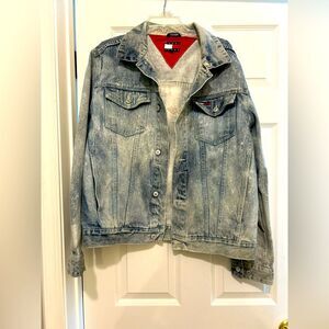 Tommy Hilfiger Vintage Tommy Jeans Faded Bleached Denim Jacket Size L